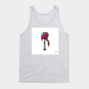 Stooped Over Flamingo In Abstract Tank Top